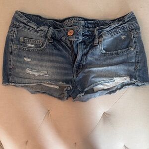 American Eagle Outfitters Distressed Blue Jean Shorts